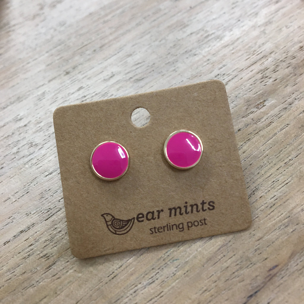 Ear Mints Earrings Pink Enamel