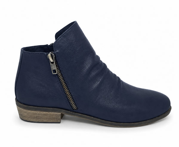 Django & Juliette Split Twin Zip Leather Boot ~ Mocca ~ Navy ~ Tan ~ Black ~ New Cognac