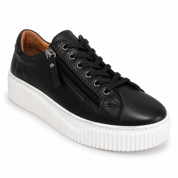 Sala Bonnie ~ 3 Colours ~ Black/White ~ White ~ Dark Stone ~ Leather Sneaker