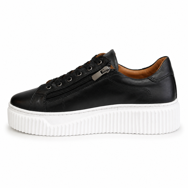 Sala Bonnie ~ 3 Colours ~ Black/White ~ White ~ Dark Stone ~ Leather Sneaker