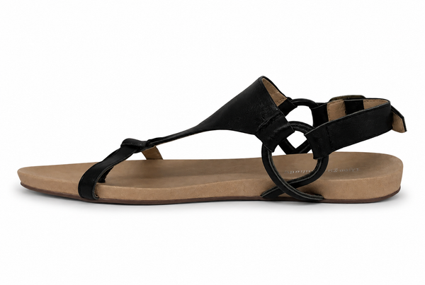 Django & Juliette Bingham Black Leather Sandal