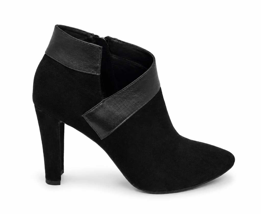Top End Carmine Black Suede and Leather