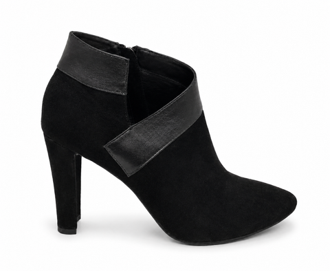 Top End Carmine Black Suede and Leather