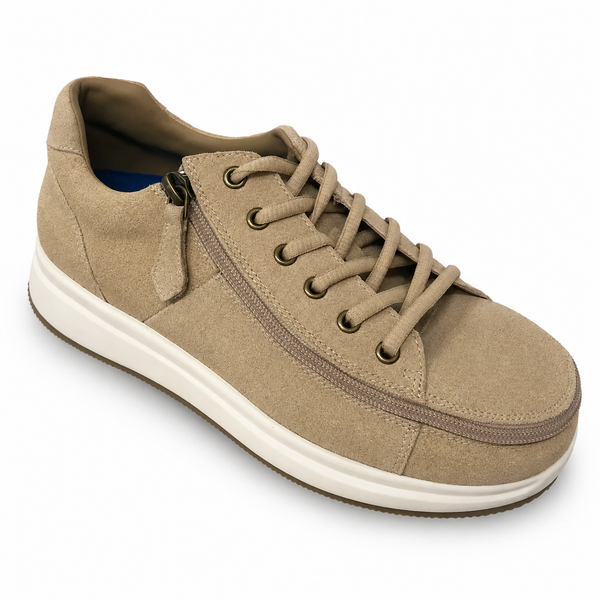 CBD Zippy Zippered Sneaker ~ Sand Suede