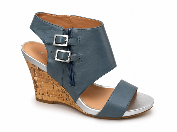Naturalizer Bayou Blue Jeans Leather Wedge