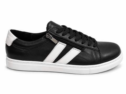 Cabello Ultimate ~ White Silver ~ Black White ~ White Taupe ~ Leather Sneaker
