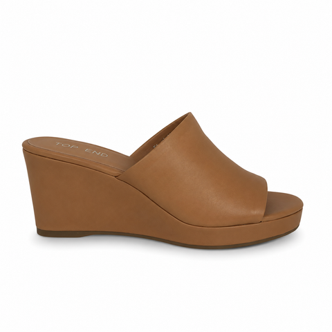 Top End Walar ~ Tan ~ Black ~ Leather Wedge