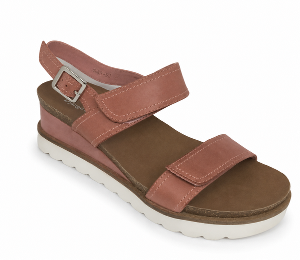 Django & Juliette Burt Leather Wedge Heel 5 Colours ~ Coral ~ Blue ~ Cafe ~ Black ~ Tan