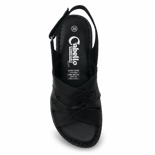 Cabello CP825-55 Black Leather Sandal