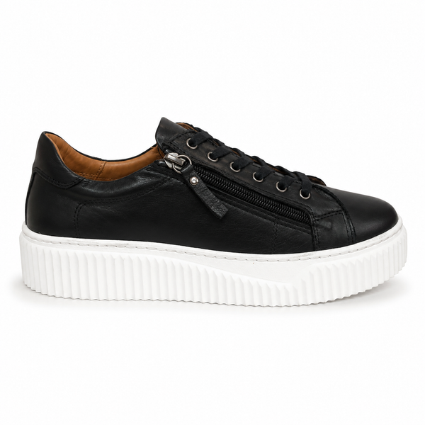 Sala Bonnie ~ 3 Colours ~ Black/White ~ White ~ Dark Stone ~ Leather Sneaker