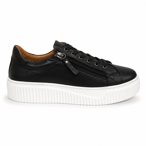 Sala Bonnie ~ 3 Colours ~ Black/White ~ White ~ Dark Stone ~ Leather Sneaker