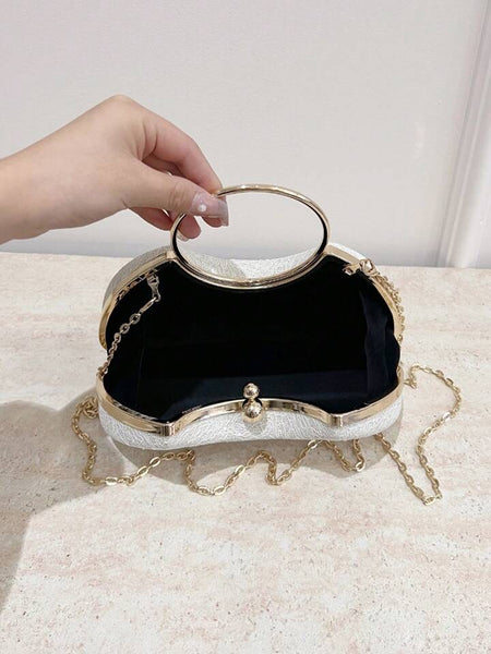 Cream Gretal lace evening clutch bag