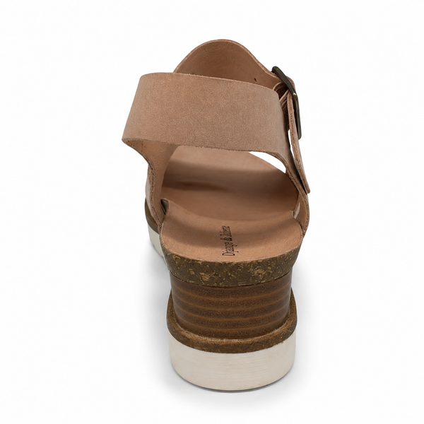 Django & Juliette Babu Leather Heeled Wedge ~ Black ~ Tan ~ Blush