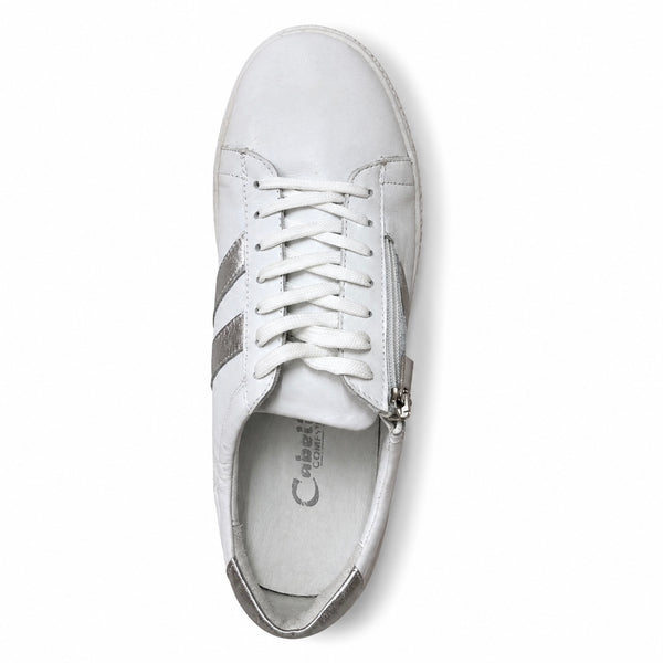 Cabello Ultimate ~ White Silver ~ Black White ~ White Taupe ~ Leather Sneaker