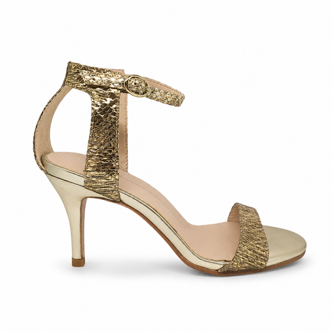 Mollini Camaya Gold Snake Stiletto Heel