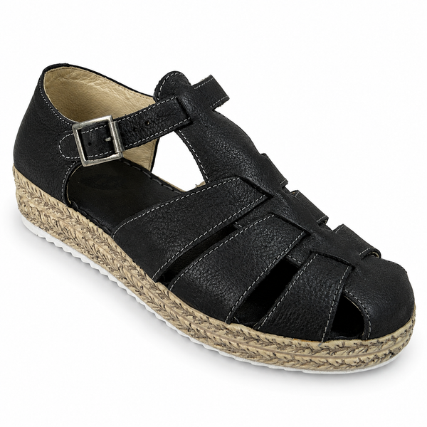Sala Eddie Fisherman Sandal ~ Black ~ Taupe ~ White