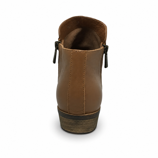 Django & Juliette Split Twin Zip Leather Boot ~ Mocca ~ Navy ~ Tan ~ Black ~ New Cognac