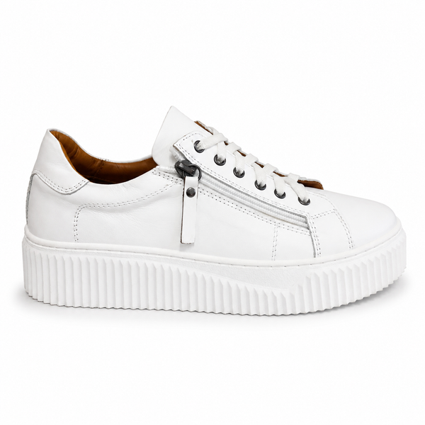 Sala Bonnie ~ 3 Colours ~ Black/White ~ White ~ Dark Stone ~ Leather Sneaker