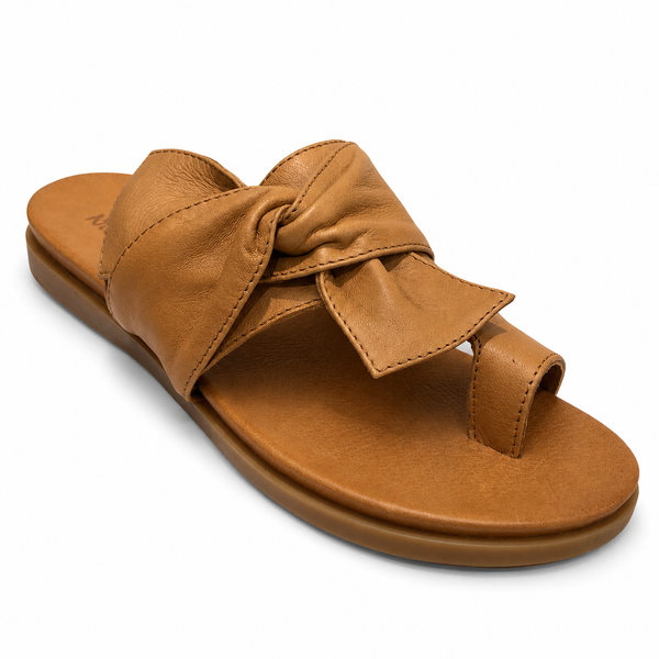 Rilassare Brie ~ Tan ~ Leather Slide
