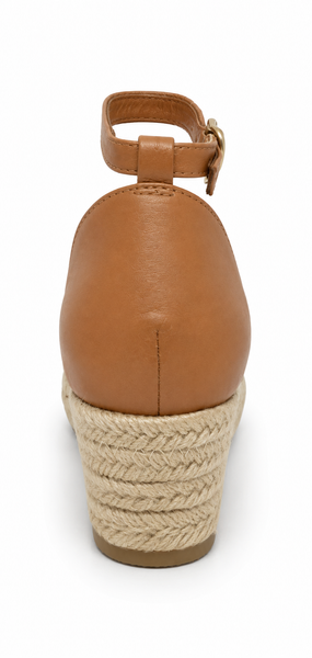 Django & Juliette Skip Tan Leather Espadrille Wedge