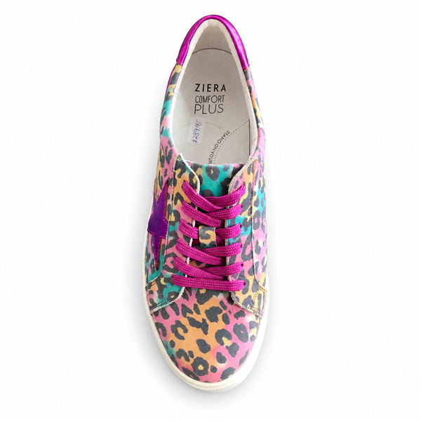 Ziera Alysia 2 Colours ~ Multi Leopard Bright ~ Milk Ivory ~ Leather Sneaker