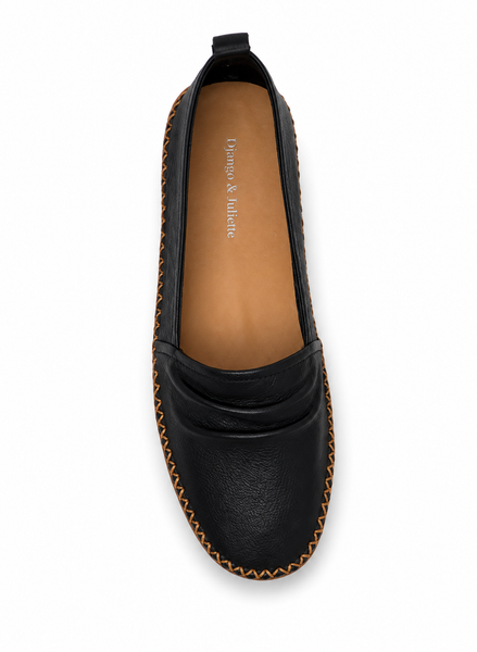 Django & Juliette Vaden Leather Slip On ~ Black ~ Tan