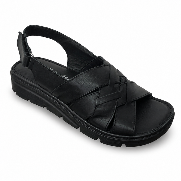 Cabello CP825-55 Black Leather Sandal