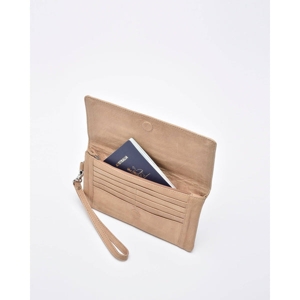Gabee ~ Wodonga Soft Leather Fold Over Wallet With Wristlet