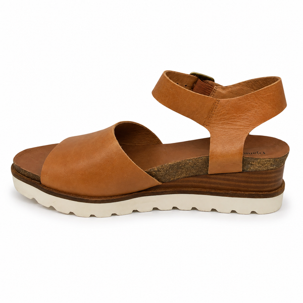 Django & Juliette Babu Leather Heeled Wedge ~ Black ~ Tan ~ Blush