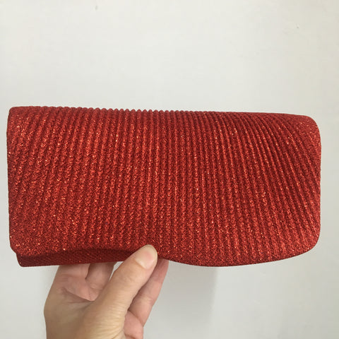 Red Lurex Evening Clutch