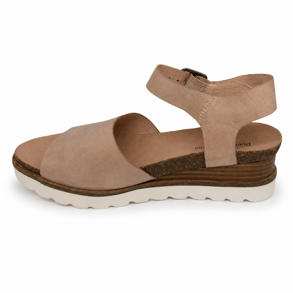 Django & Juliette Babu Leather Heeled Wedge ~ Black ~ Tan ~ Blush