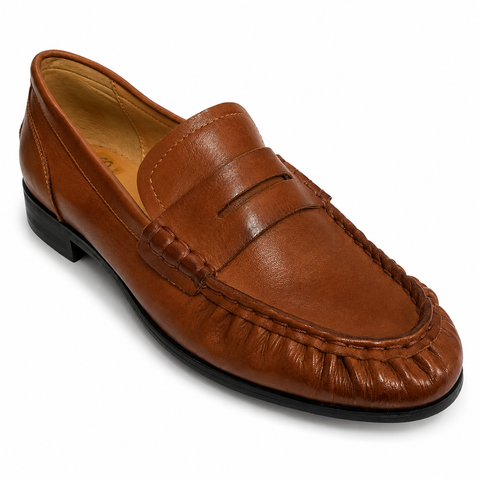EOS Gana Penny Loafer Moccasin ~ 2 Colours ~ Black ~ Brandy ~ Leather