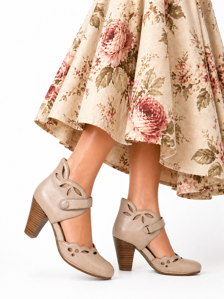 Miz Mooz Carlotta Cream Leather Heel SALE