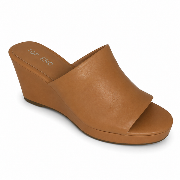 Top End Walar ~ Tan ~ Black ~ Leather Wedge