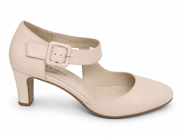 Django & Juliette Trinities Leather Heel 3 Colours ~ White ~ Black ~ Nude