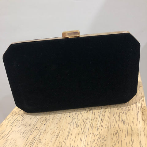 GLAMOUR ~ Black Glitter Velvet Clutch