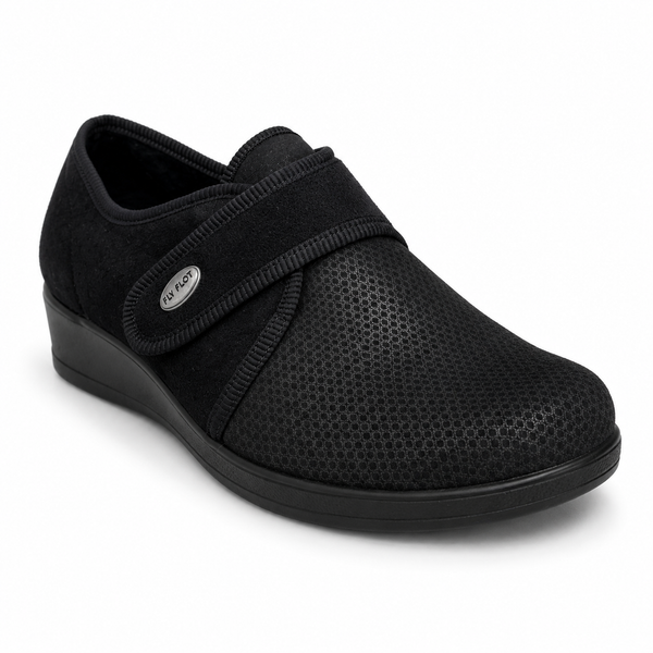 Fly Flot Black Velcro Slipper