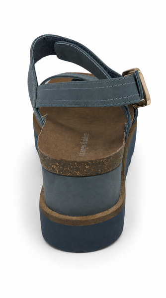 Django & Juliette Burt Leather Wedge Heel 5 Colours ~ Coral ~ Blue ~ Cafe ~ Black ~ Tan