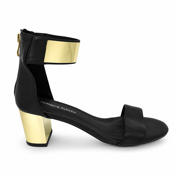 Django & Juliette Quentin Black Leather Heel