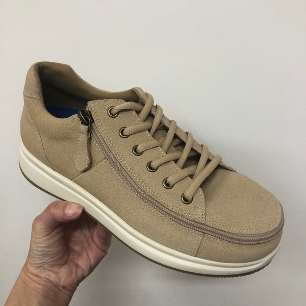 CBD Zippy Zippered Sneaker ~ Sand Suede