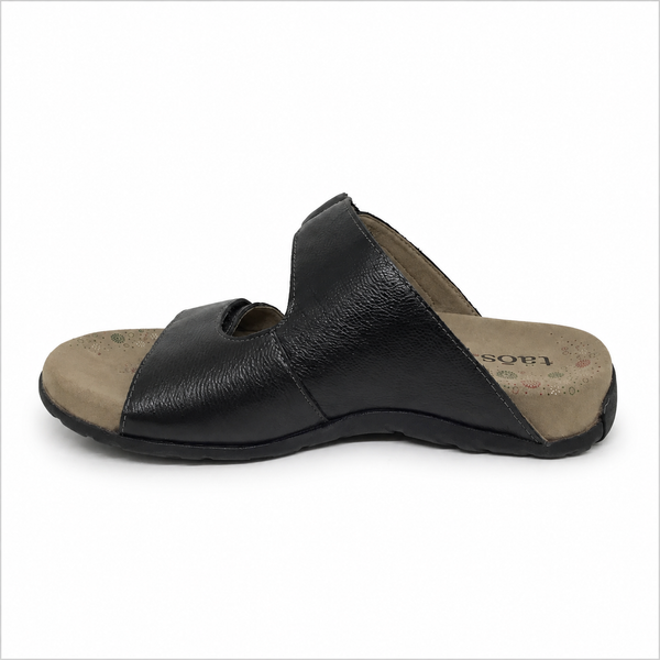 Taos Habana Leather Slide ~ Black size 6