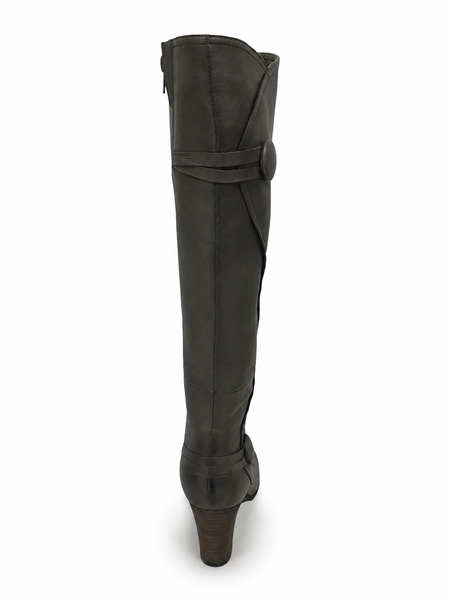 Miz Mooz Nyla Grey Steampunk Leather Long Boot