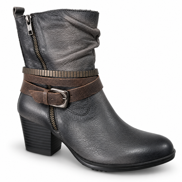 Earth Spruce Dark Grey Leather boot