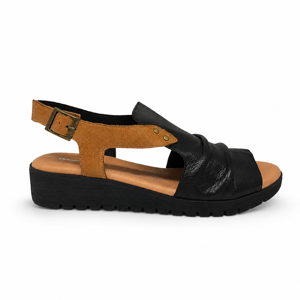 Django & Juliette Madis 2 Colours Leather Sandal ~ Tan ~ Black