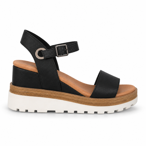 Django & Juliette Boogly 5 Colours ~ Tan ~ Black ~ White ~ Almond ~ All Black ~ Leather Wedge