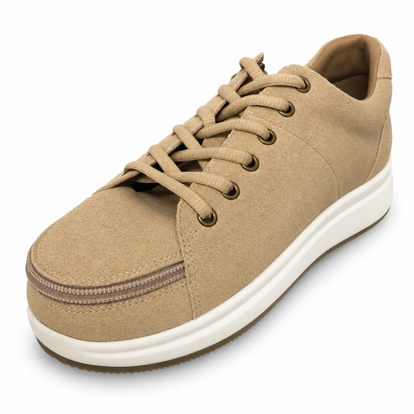 CBD Zippy Zippered Sneaker ~ Sand Suede