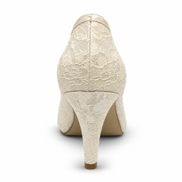 Lily Rose Marlee Ivory Satin and Lace Heel
