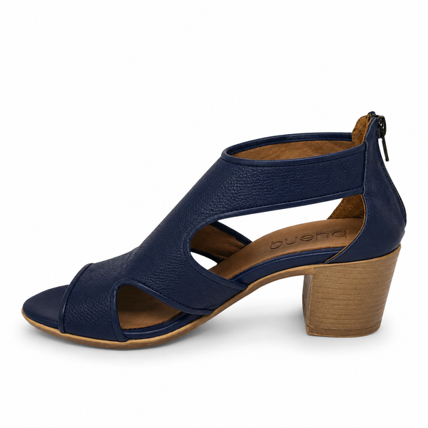 Bueno Cedric  Leather Heel 4 Colours ~ Navy ~ Black ~ Beige ~ Tan