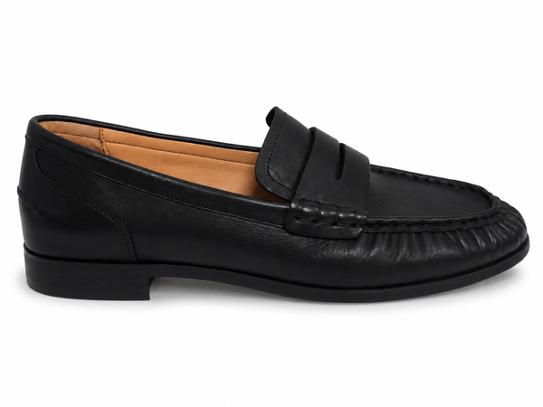 EOS Gana Penny Loafer Moccasin ~ 2 Colours ~ Black ~ Brandy ~ Leather