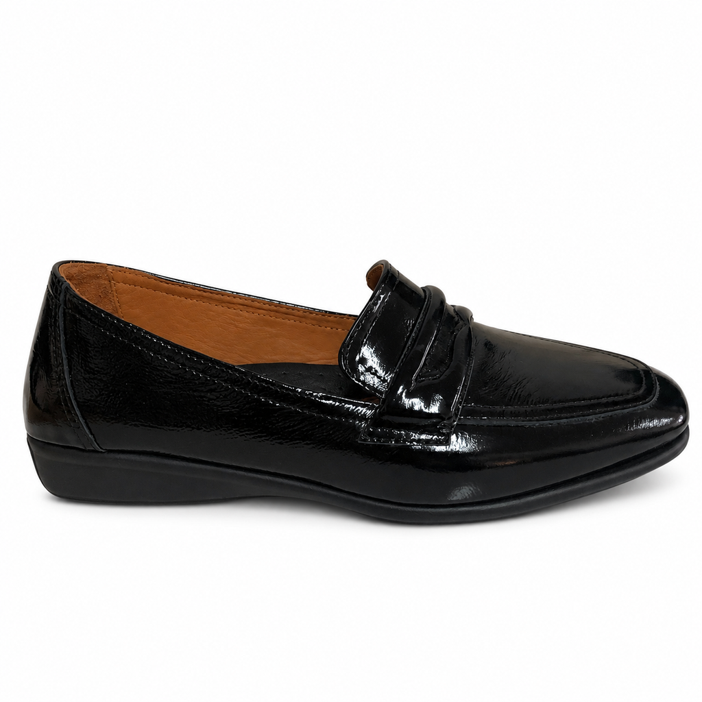 Sala Samantha Black Patent Penny Loafer